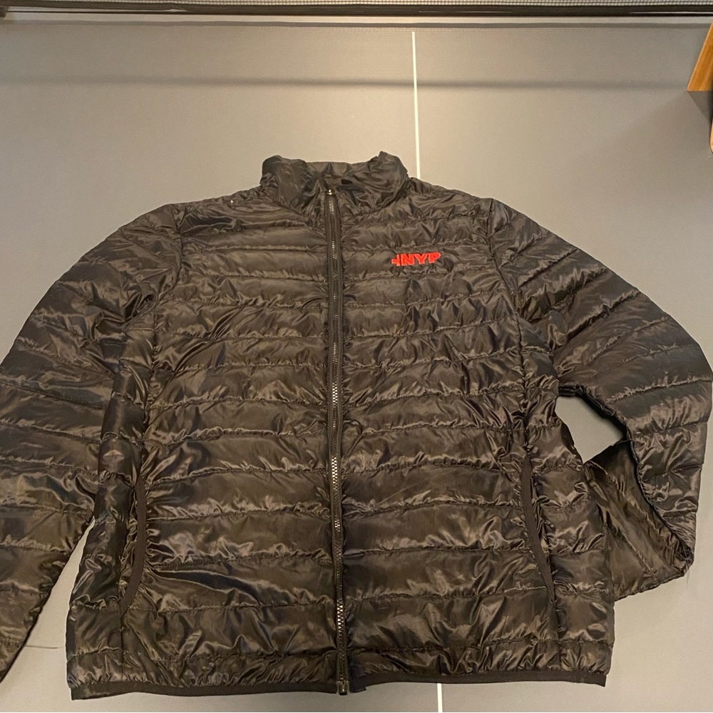 Black puffy coat, medium